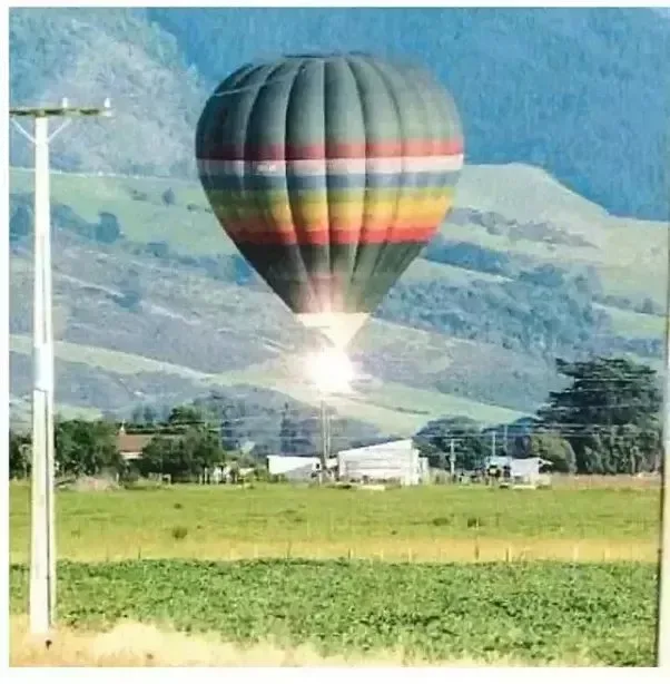 Hot air balloon moments before power line collision (photos taken moments before disaster)