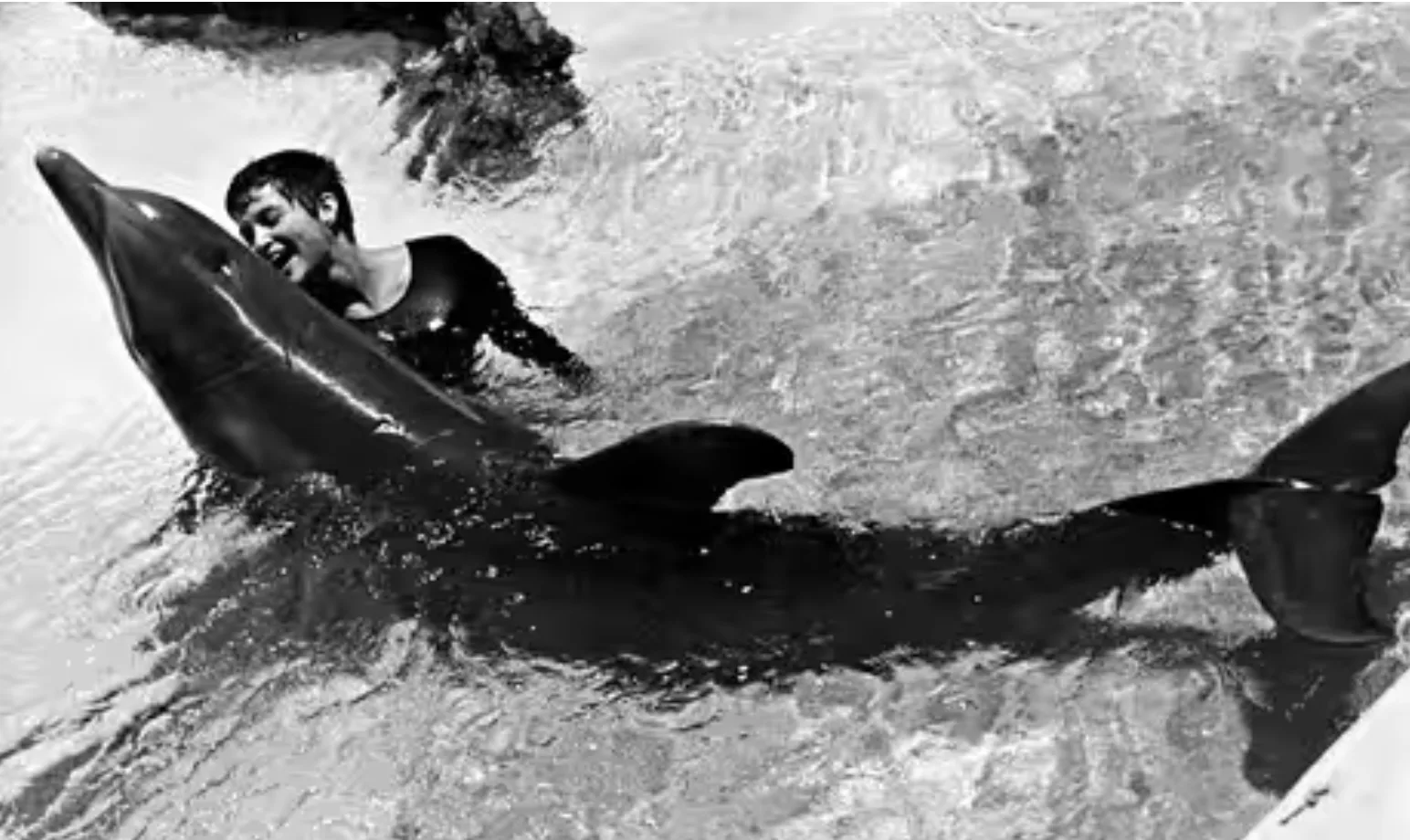 Margaret Howe Lovatt at the Dolphin House in St. Thomas during the 1960s experiment