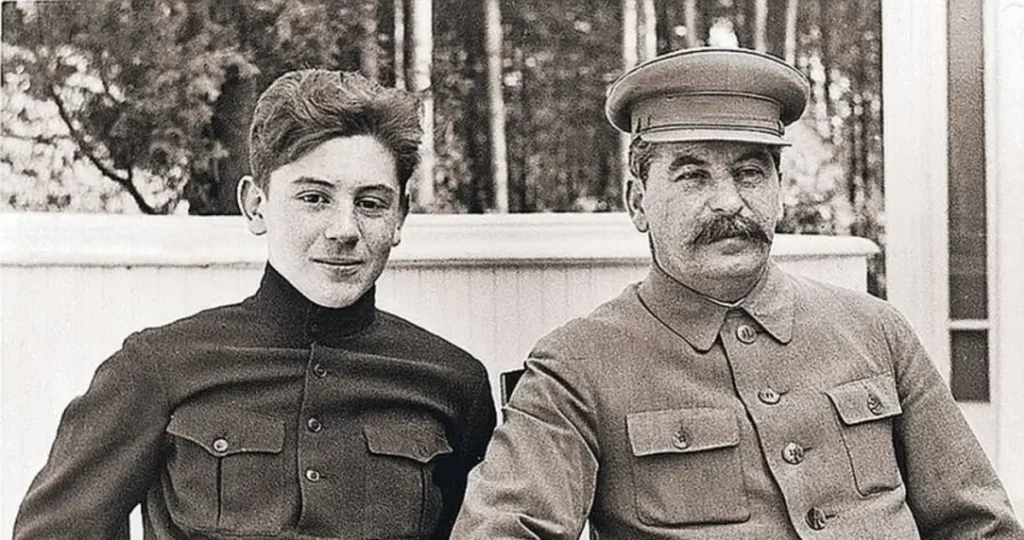 Vasily Stalin with his father Joseph Stalin