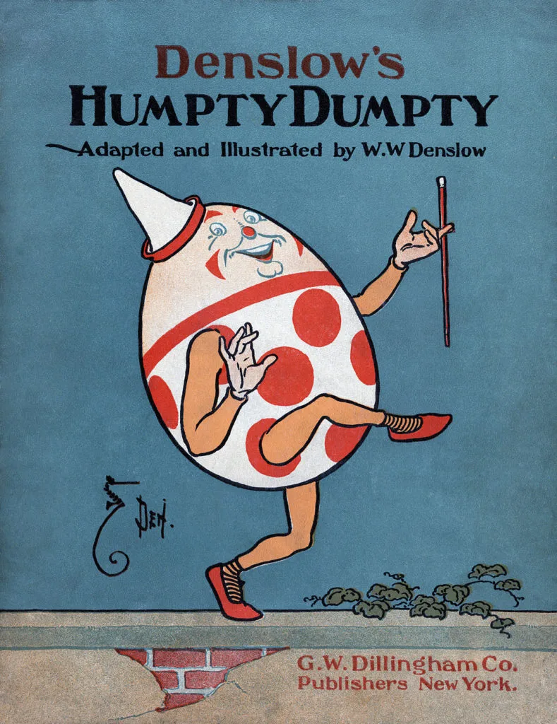 early 20th century illustration of Humpty Dumpty as an egg